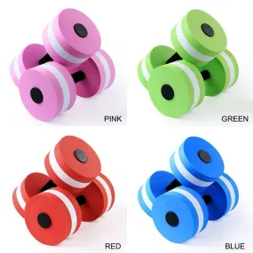 2pcs  EVA Water Foam Floating Dumbbell Swimming Pool Water Weight Aerobics Automatic Float Aquatic Barbell Toy 1 pair
