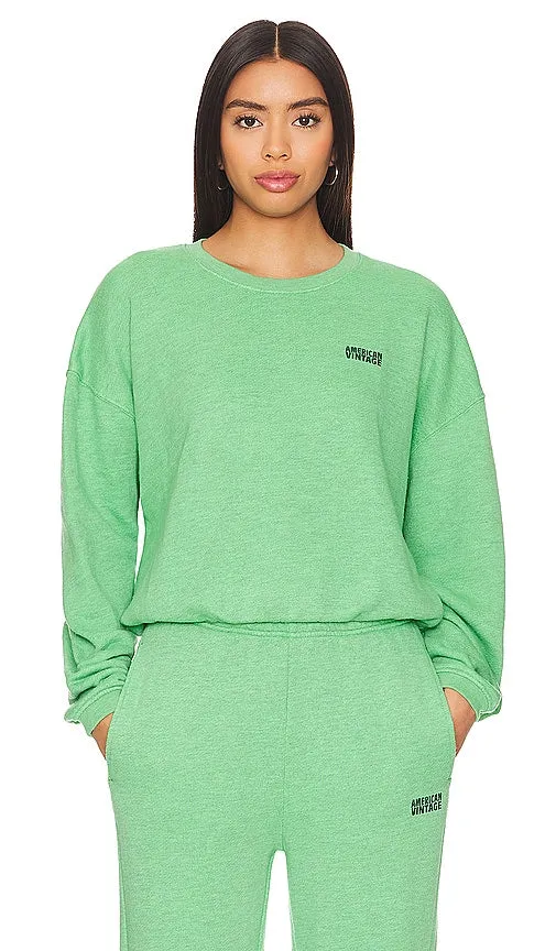 American Vintage Doven Crewneck Sweatshirt in Green