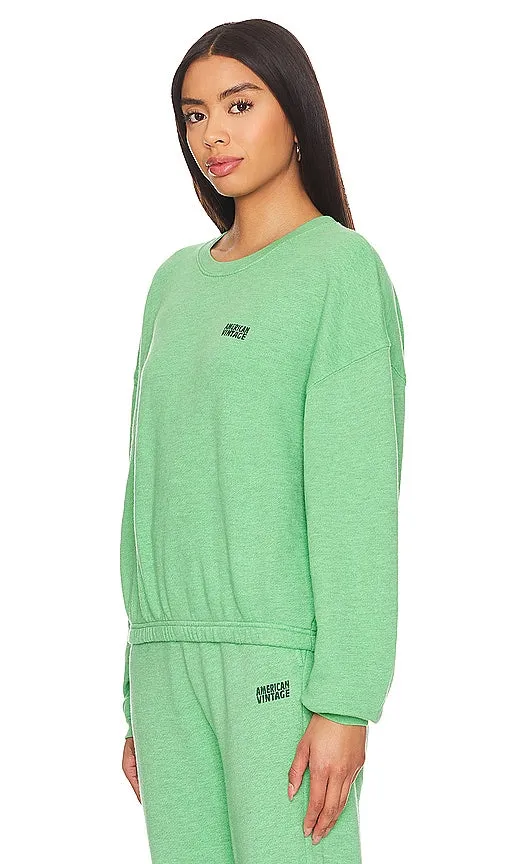 American Vintage Doven Crewneck Sweatshirt in Green