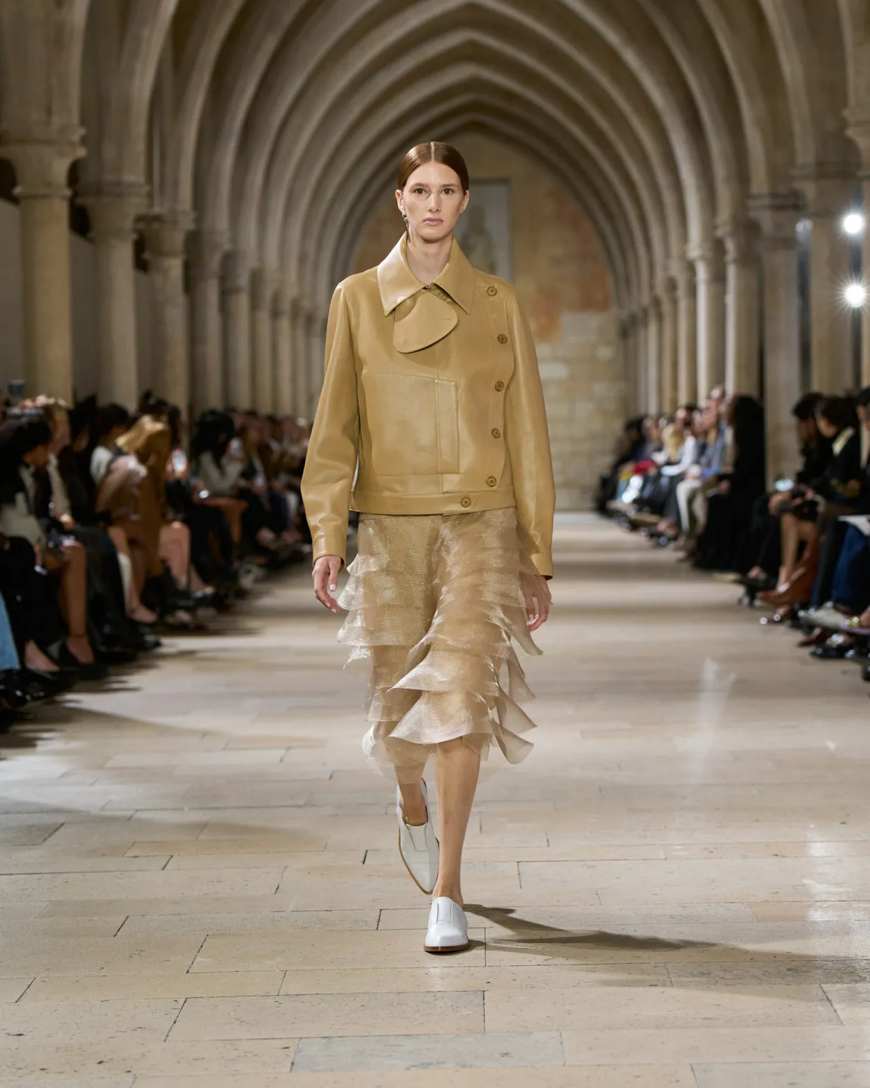 Asymmetrical Trench Leather Jacket