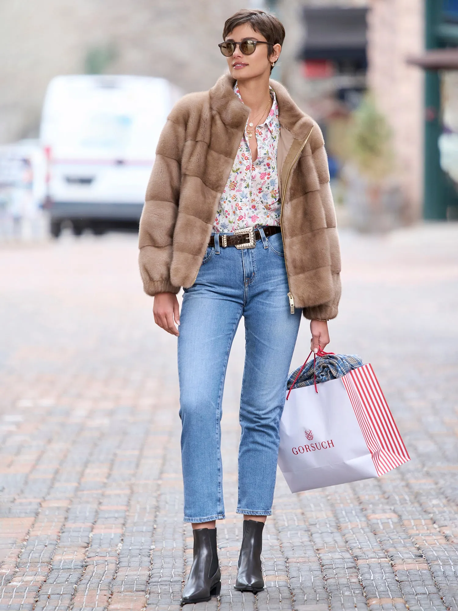 Luxurious Athena Mink Fur Bomber Jacket for Women
