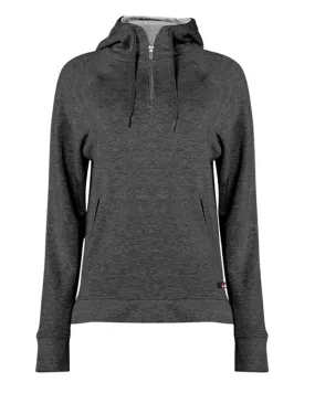 Badger FitFlex Women's French Terry Hooded Quarter-Zip 1051