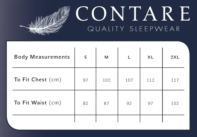 Contare V-Neck Mens Night Shirt 100% Cotton Pyjamas PJs Sleepwear Nightie Gown in Red
