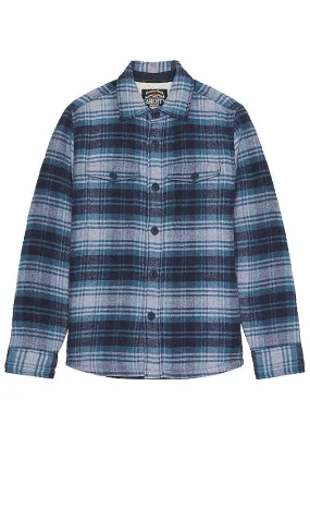 Faherty High Pile Fleece Lined Wool Shirt in Blue