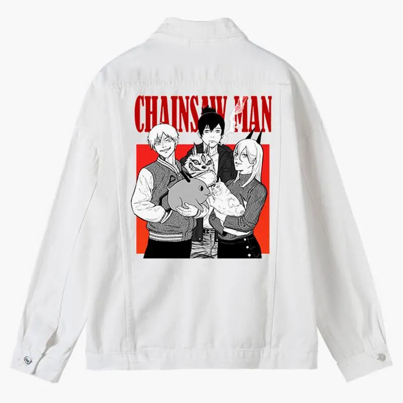 Hayakawa Family Denim Jacket Chainsaw Man Trio