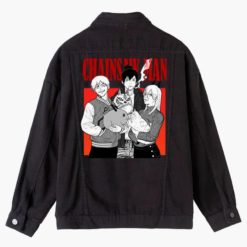 Hayakawa Family Denim Jacket Chainsaw Man Trio