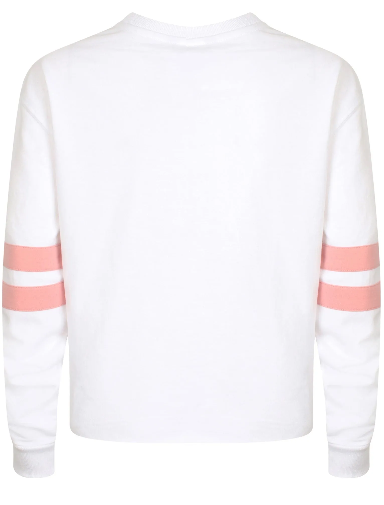 Hazel Sporty Sweatshirt with Racer Stripe Sleeves In Bright White - Tokyo Laundry