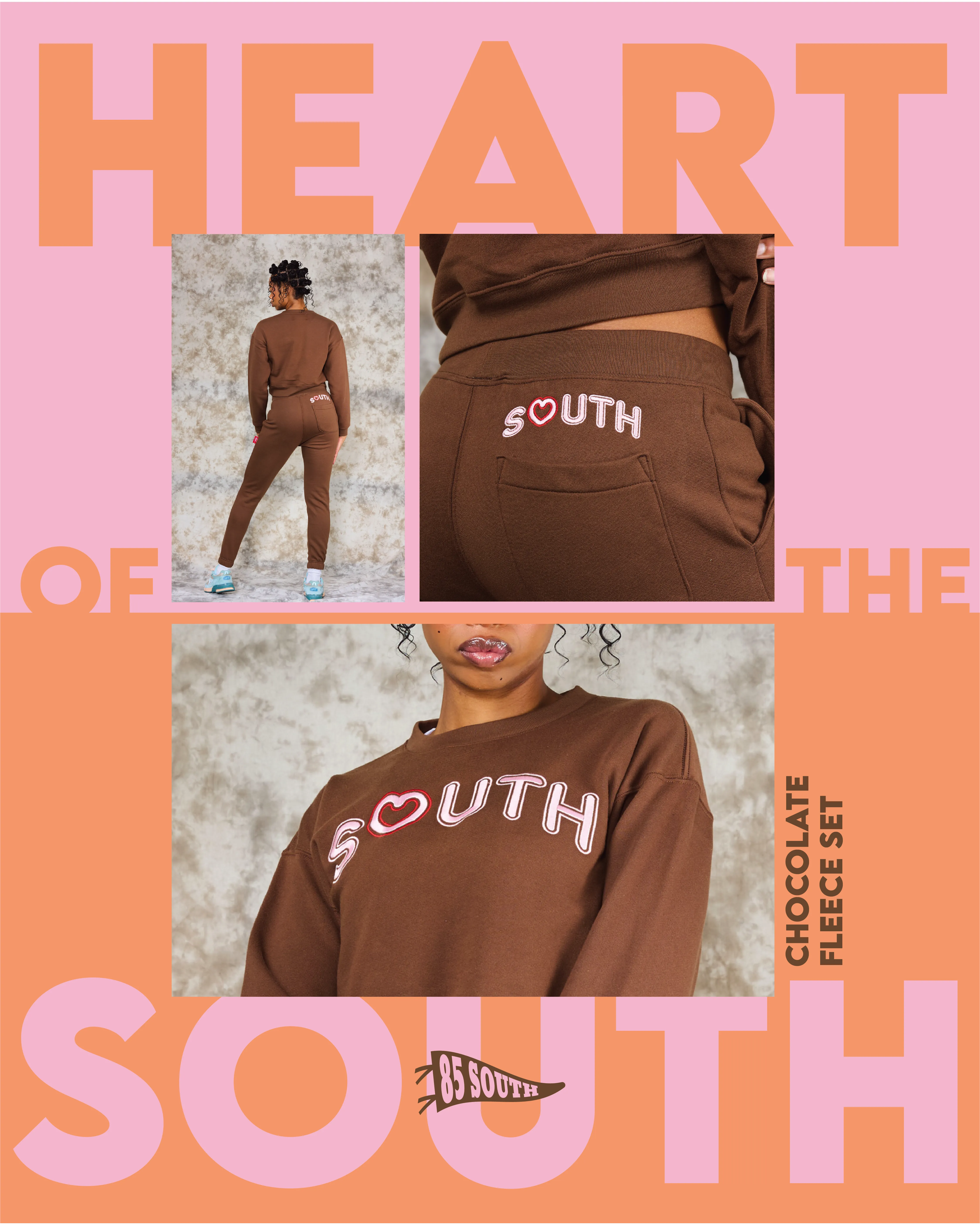 Heart of the South Chocolate Fleece Joggers