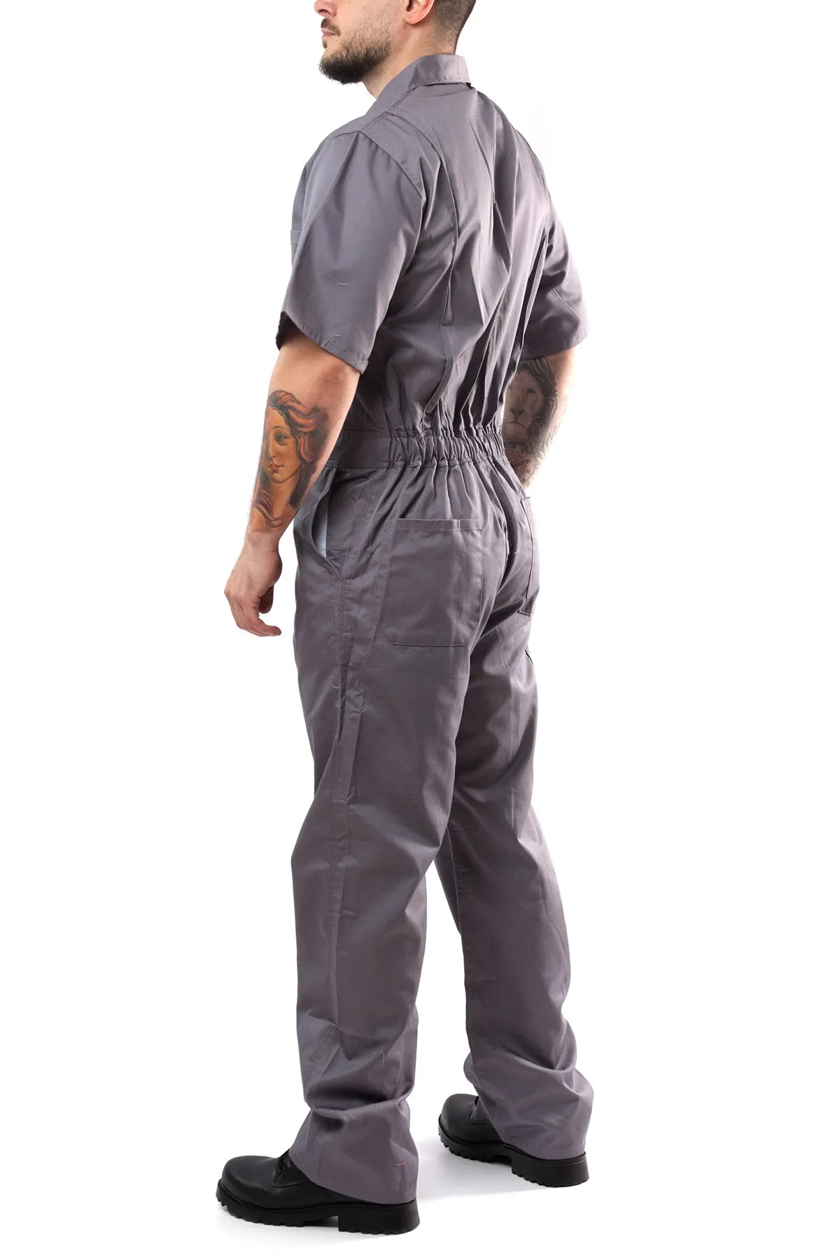 Kolossus Deluxe Short Sleeve Cotton Blend Coverall with Multi Pockets and Antistatic Zipper