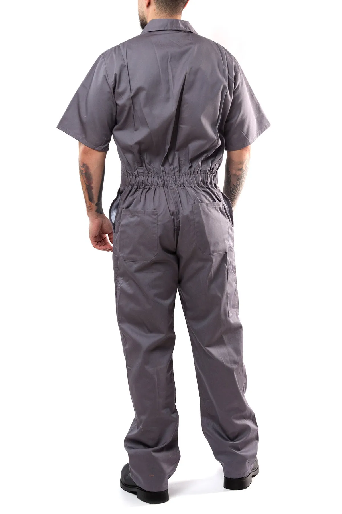 Kolossus Deluxe Short Sleeve Cotton Blend Coverall with Multi Pockets and Antistatic Zipper