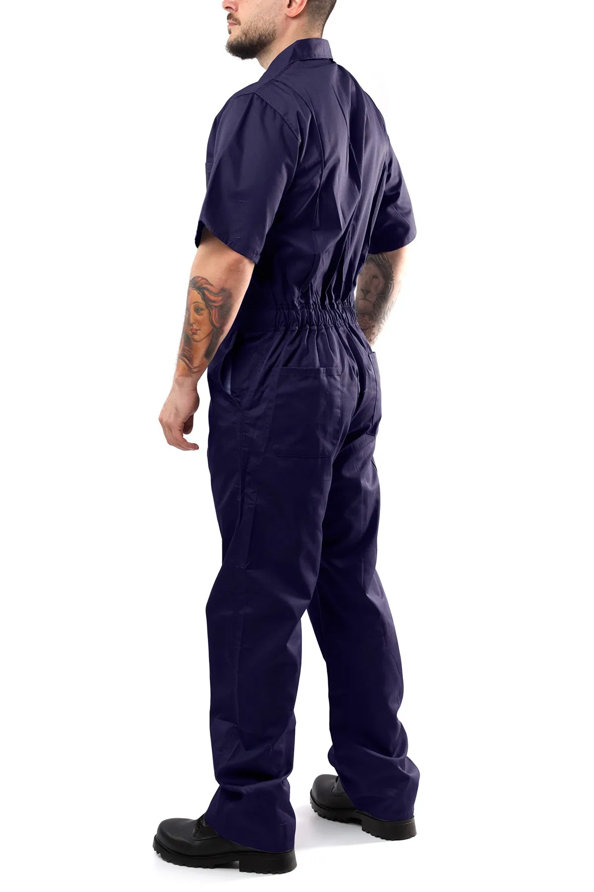 Kolossus Deluxe Short Sleeve Cotton Blend Coverall with Multi Pockets and Antistatic Zipper