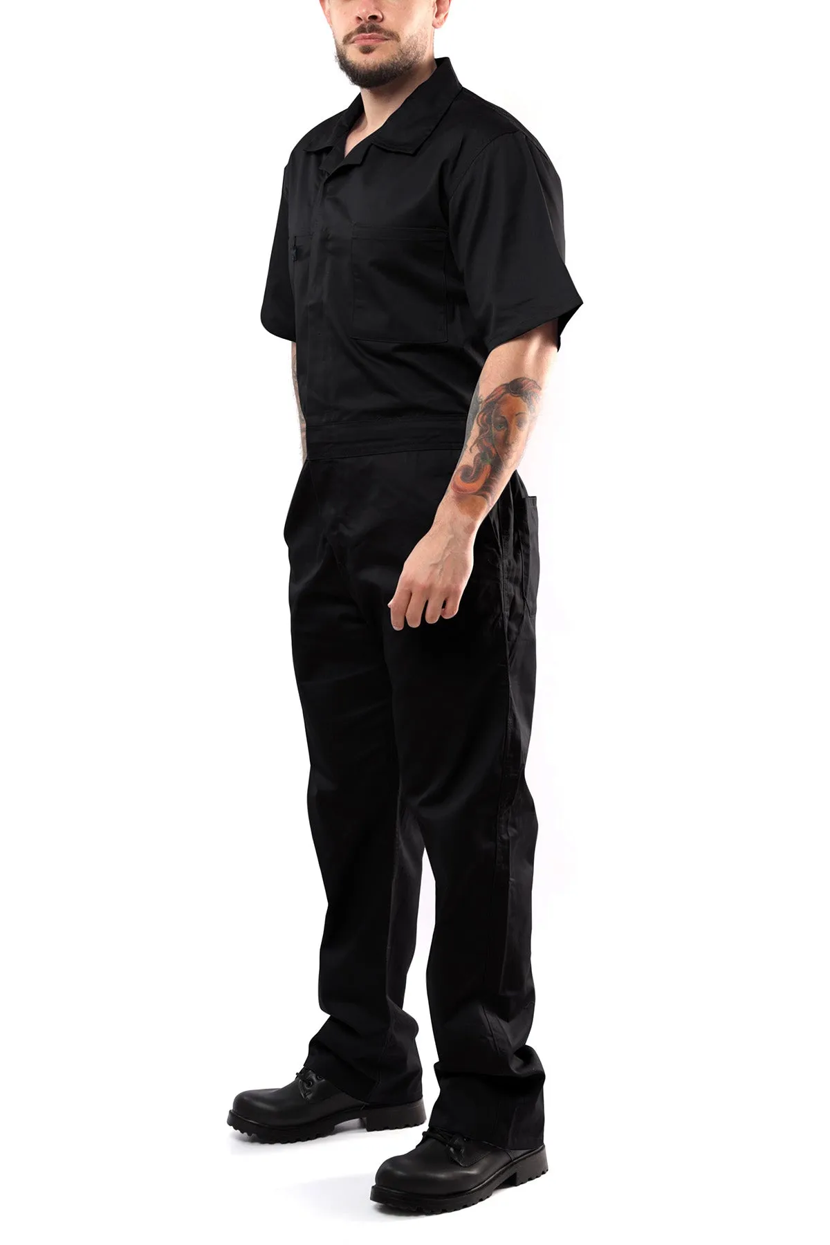 Kolossus Deluxe Short Sleeve Cotton Blend Coverall with Multi Pockets and Antistatic Zipper