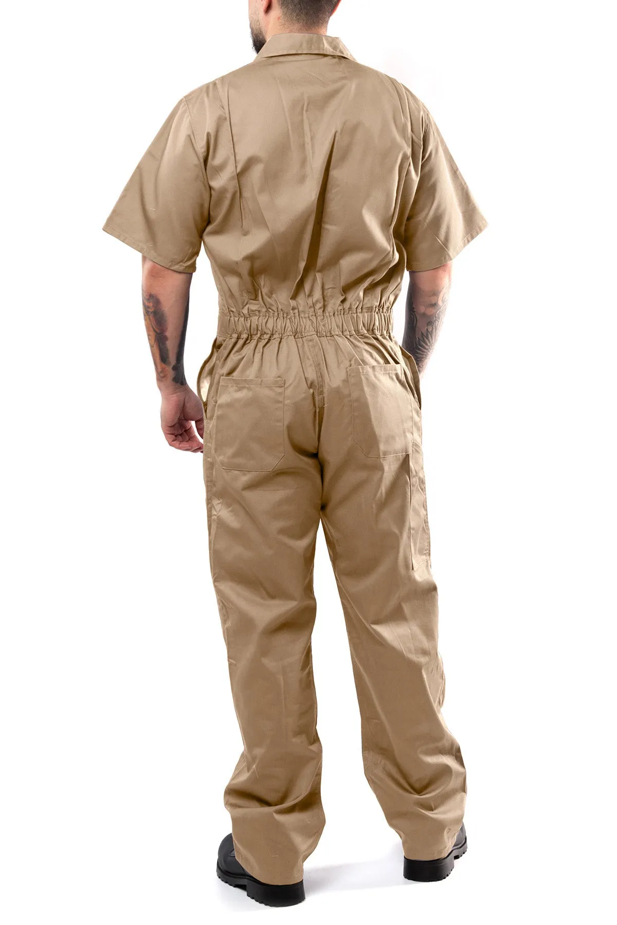 Kolossus Deluxe Short Sleeve Cotton Blend Coverall with Multi Pockets and Antistatic Zipper