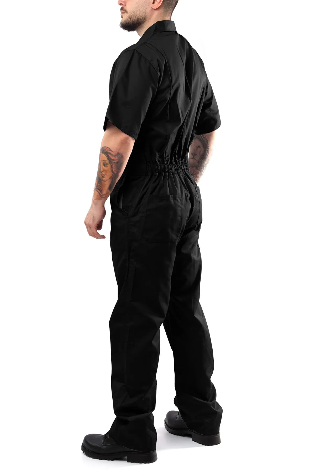 Kolossus Deluxe Short Sleeve Cotton Blend Coverall with Multi Pockets and Antistatic Zipper