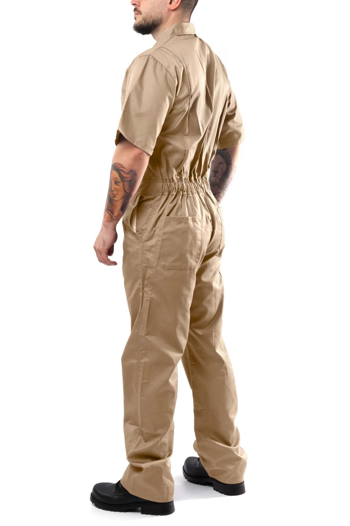 Kolossus Deluxe Short Sleeve Cotton Blend Coverall with Multi Pockets and Antistatic Zipper