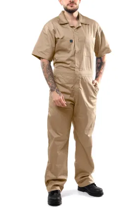 Kolossus Deluxe Short Sleeve Cotton Blend Coverall with Multi Pockets and Antistatic Zipper