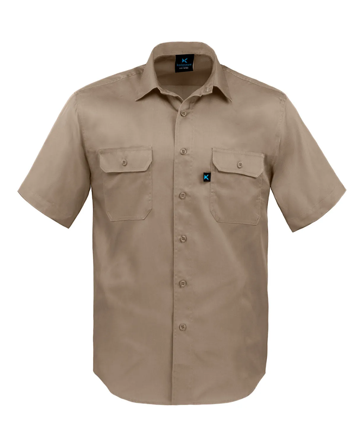 KS03 - Kolossus Men's Lightweight Cotton Blend Short Sleeve Work Shirt with Pockets