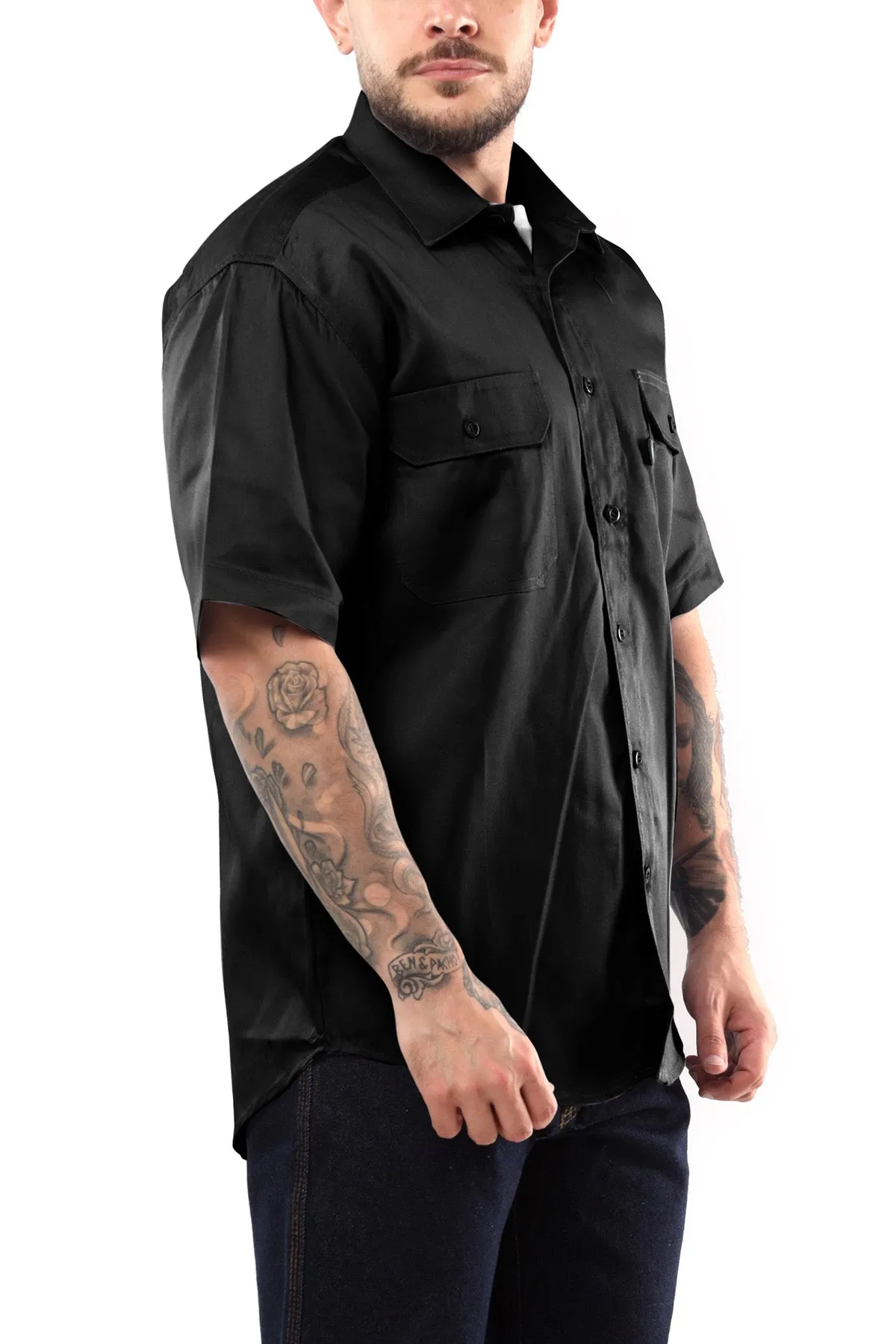 KS03 - Kolossus Men's Lightweight Cotton Blend Short Sleeve Work Shirt with Pockets