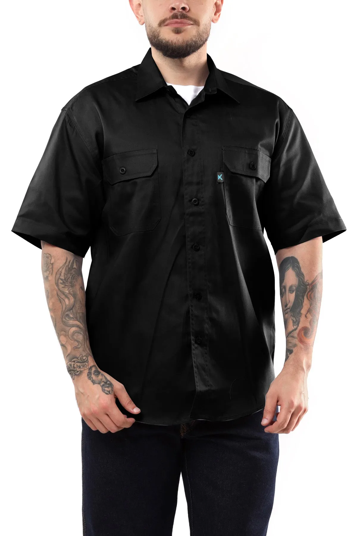 KS03 - Kolossus Men's Lightweight Cotton Blend Short Sleeve Work Shirt with Pockets