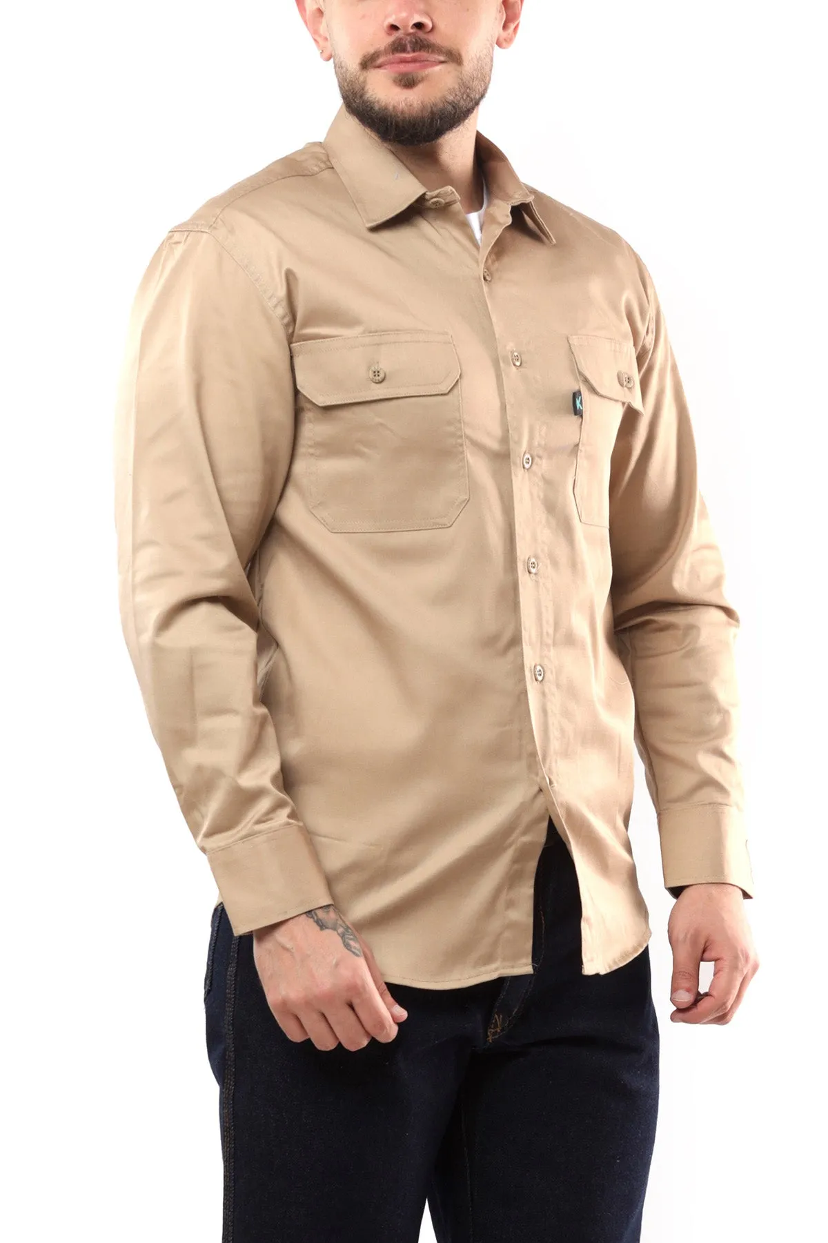 KS04 - Kolossus Men's Lightweight Cotton Blend Long Sleeve Work Shirt with Pockets