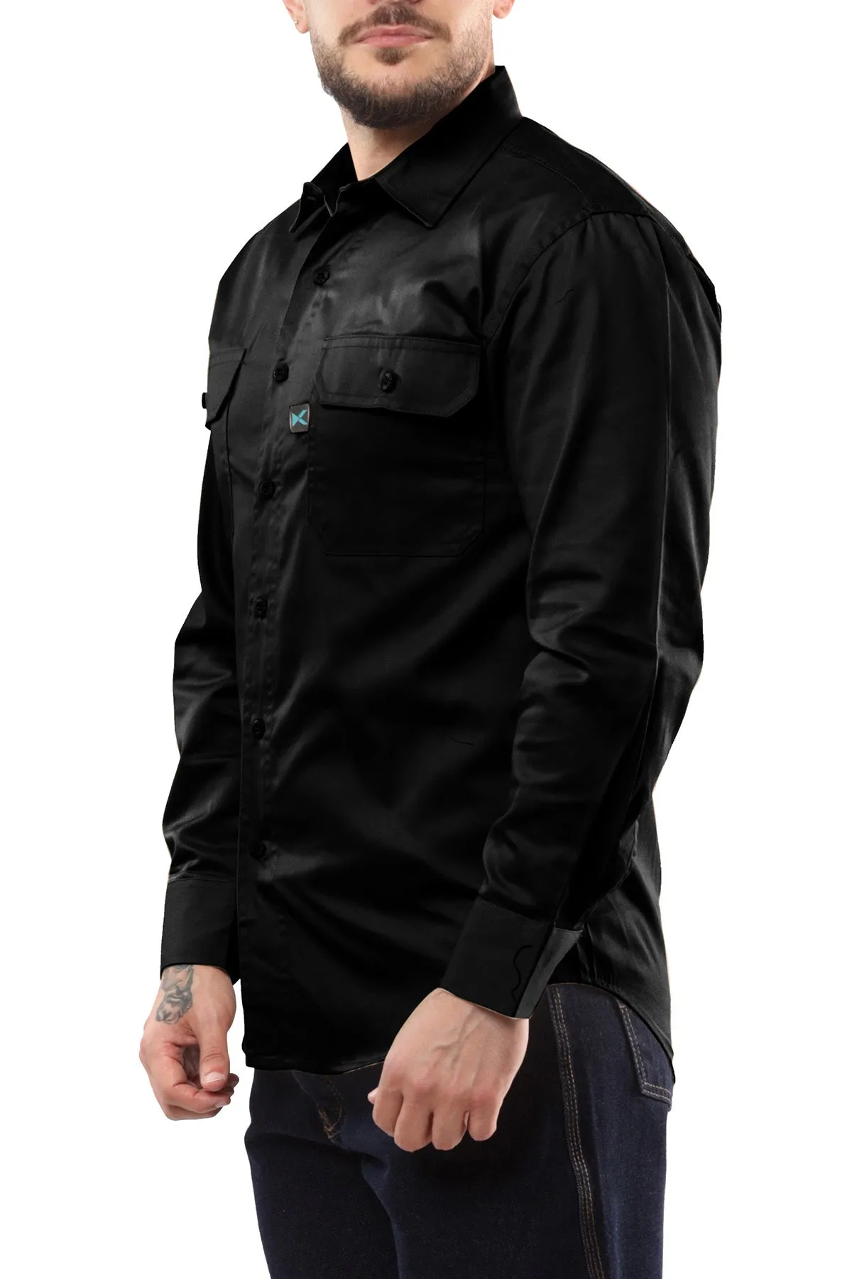 KS04 - Kolossus Men's Lightweight Cotton Blend Long Sleeve Work Shirt with Pockets