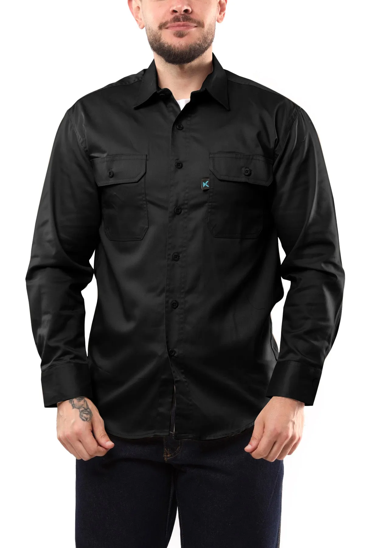 KS04 - Kolossus Men's Lightweight Cotton Blend Long Sleeve Work Shirt with Pockets