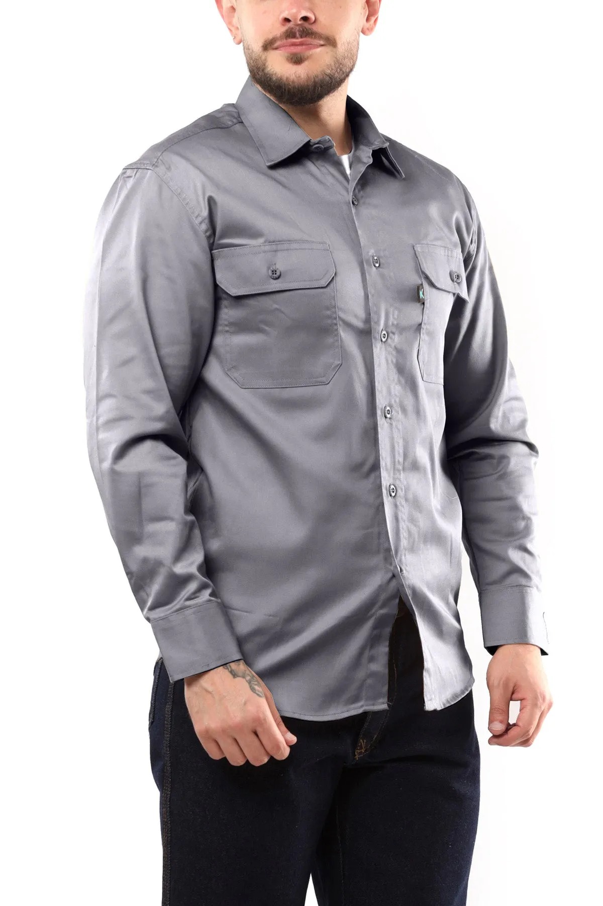 KS04 - Kolossus Men's Lightweight Cotton Blend Long Sleeve Work Shirt with Pockets