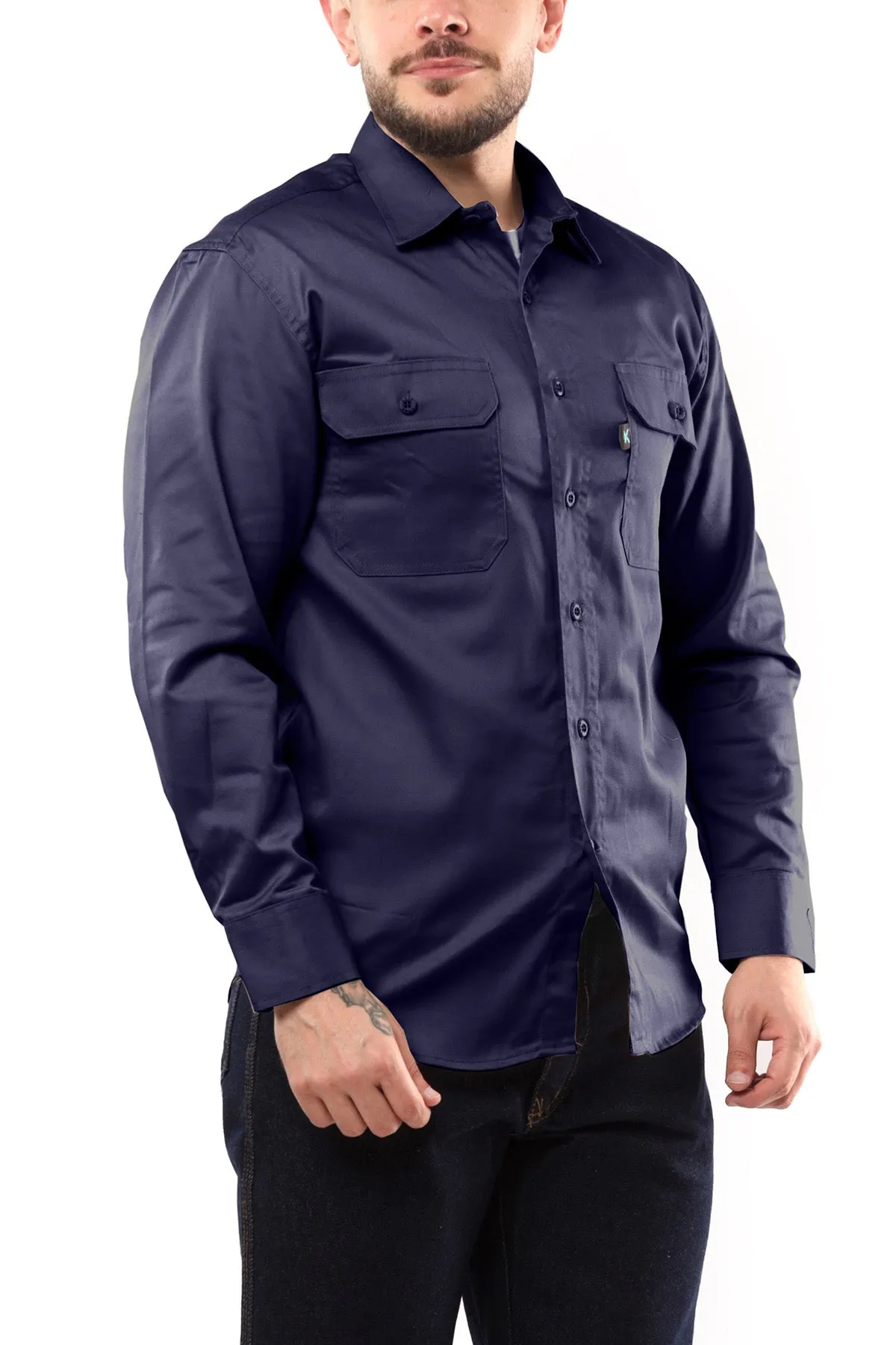 KS04 - Kolossus Men's Lightweight Cotton Blend Long Sleeve Work Shirt with Pockets