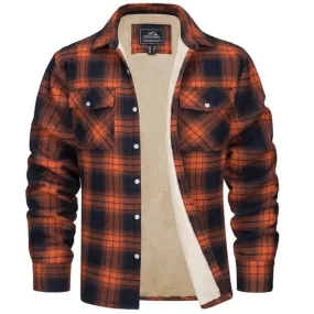 Men's Relaxed-Fit Checkered Fleece-Lined Jacket