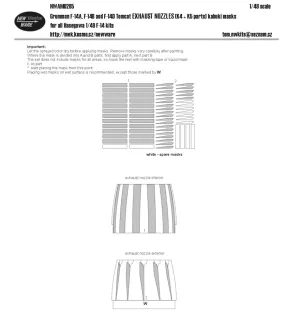 New Ware NWAM0285 1/48 F-14A/B/D Exhaust Nozzle Mask Set (for Hasegawa kit)
