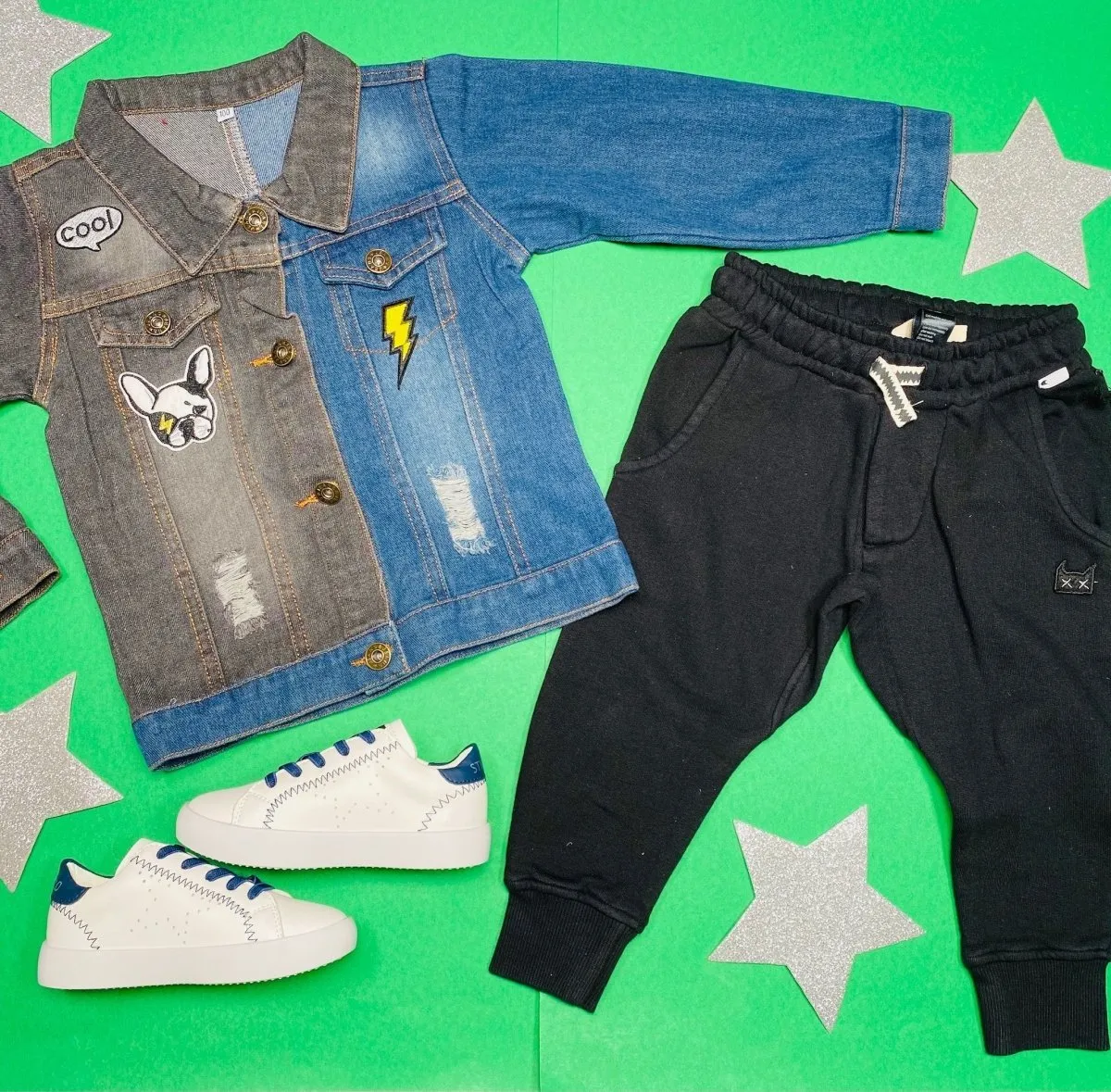 PATCH SPLIT DENIM JACKET