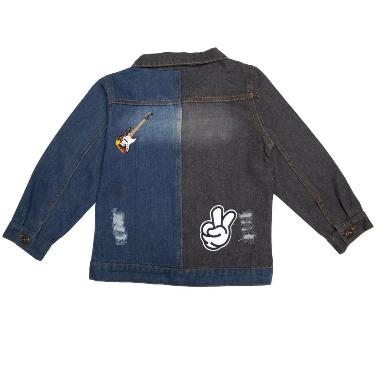 PATCH SPLIT DENIM JACKET