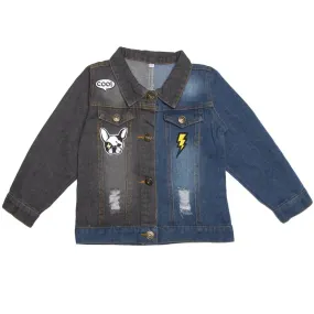 PATCH SPLIT DENIM JACKET