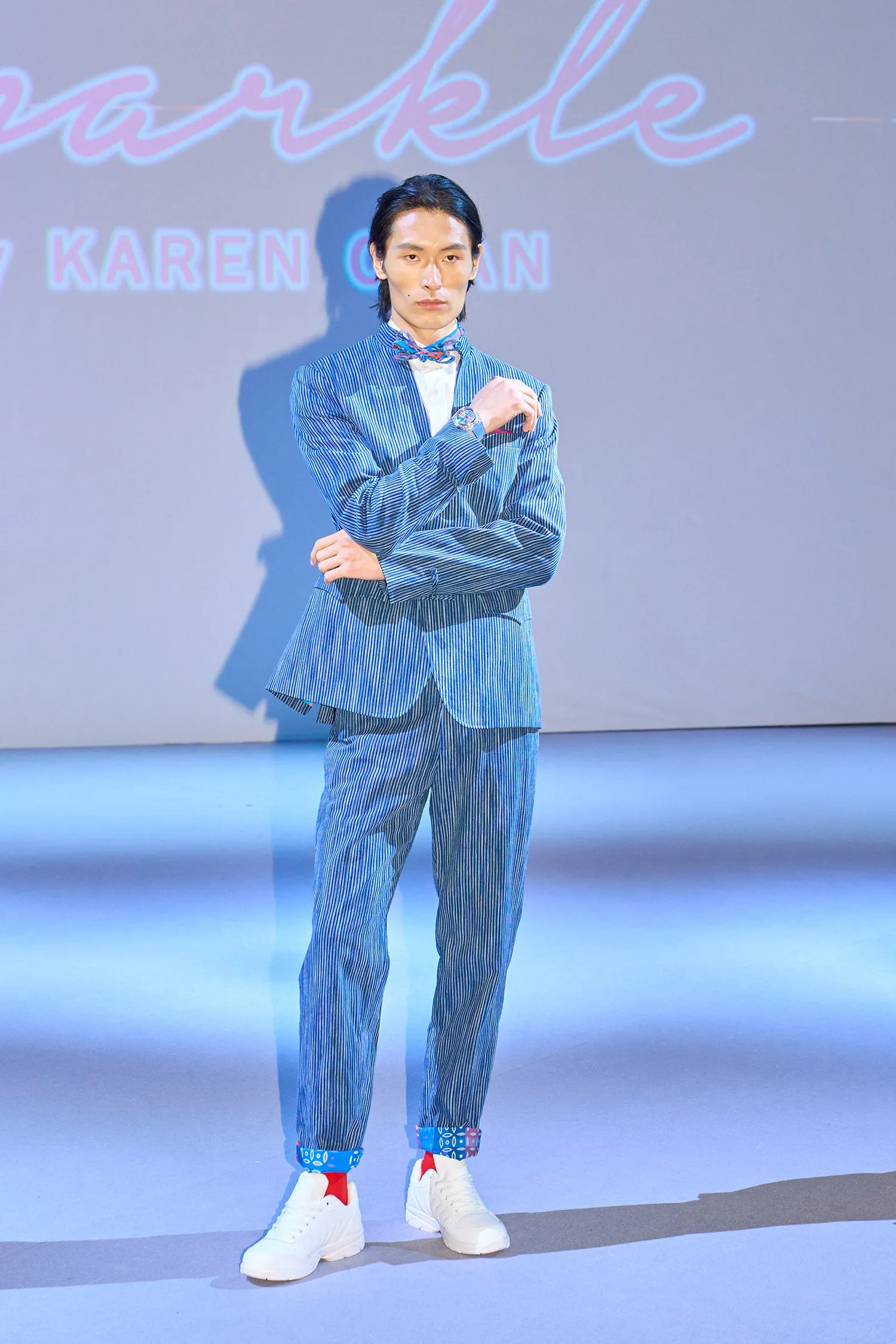 【PROSPERITY COINS】Pinstripe Eco-Denim Trousers