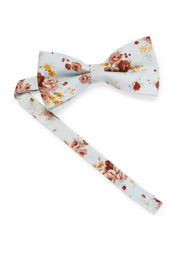 Shabby Chic Florals Bowtie - Pale Blue