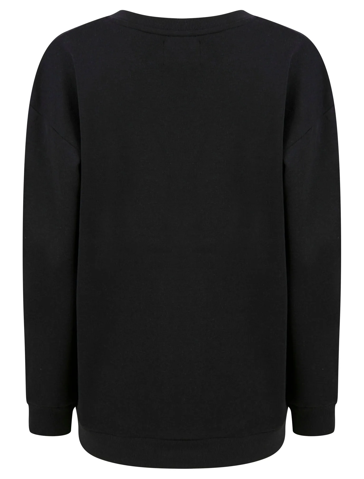Shardae Motif Cotton Blend Fleece Sweatshirt in Jet Black -  Tokyo Laundry
