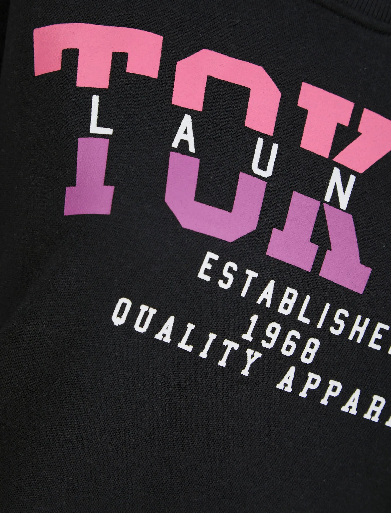 Shardae Motif Cotton Blend Fleece Sweatshirt in Jet Black -  Tokyo Laundry