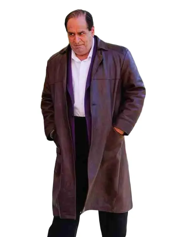 The Penguin 2024 Colin Farrell Brown Leather Coat