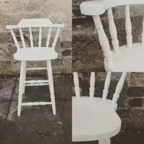 Vintage hand painted vintage bar stool in Miss Mustard Seed Milk Paint Linen