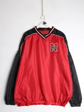 Vintage Nebraska Cornhuskers Windbreaker Mens 2XL Red Pullover